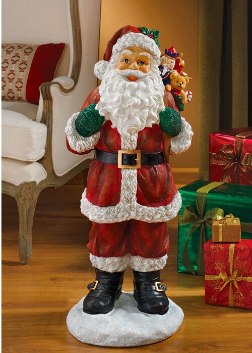 Santa Claus Holiday Statue with Presents Statue